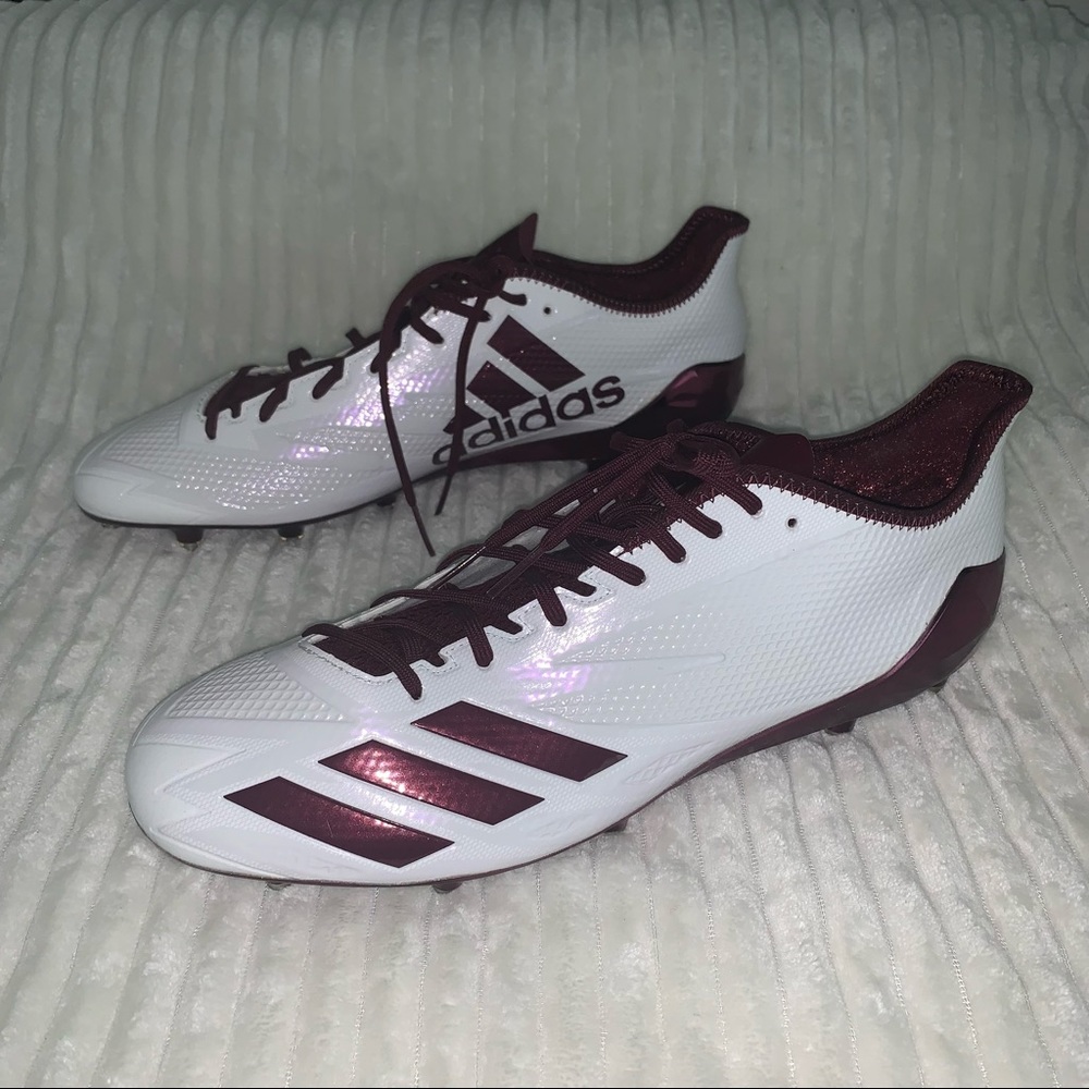 Men’s US 16 ADIDAS FREAK x CARBON White / Maroon Low Football Cleats CG4964 NEW